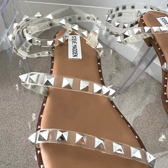 Steve Madden studded clear strap sandals size 7 - Picture 3 of 4
